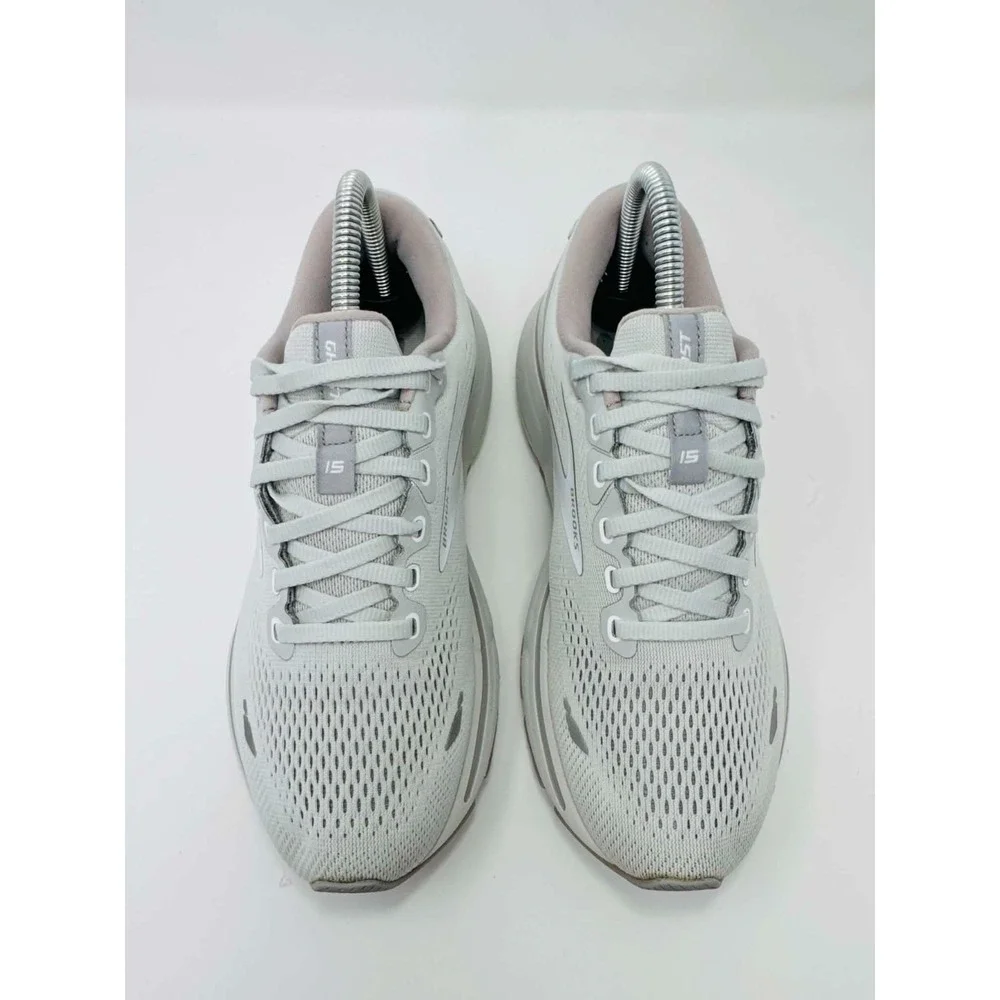 Brooks Ghost 15 Women's Size 7.5 B Running Shoes White Gray 1203801B112 Comfort